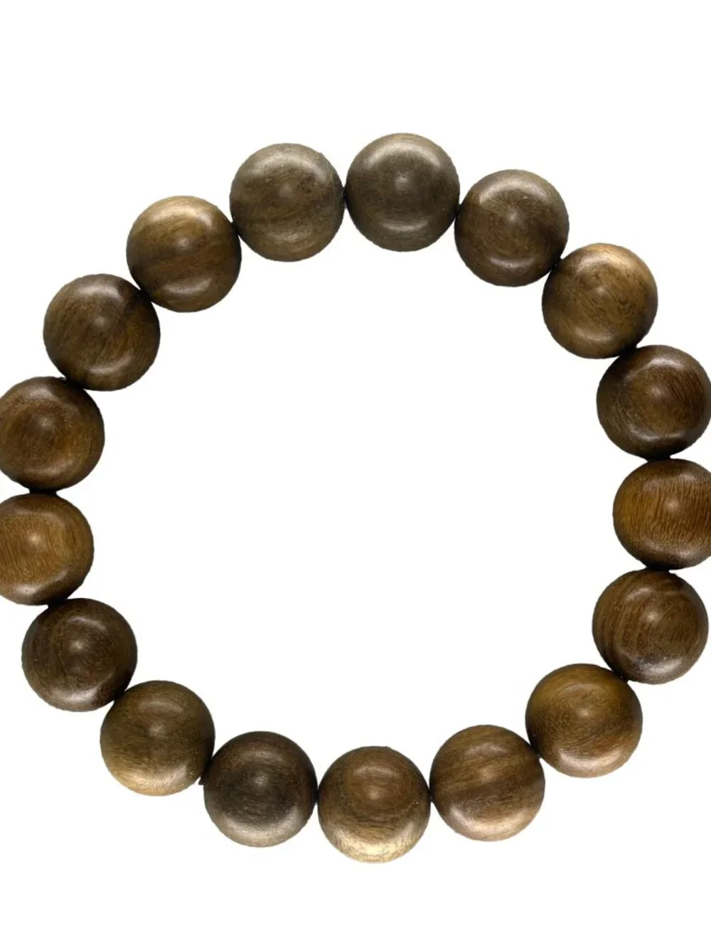Green Sandalwood Beaded Bracelet 12mm Round Wood Mala 21.16g / 0.747oz